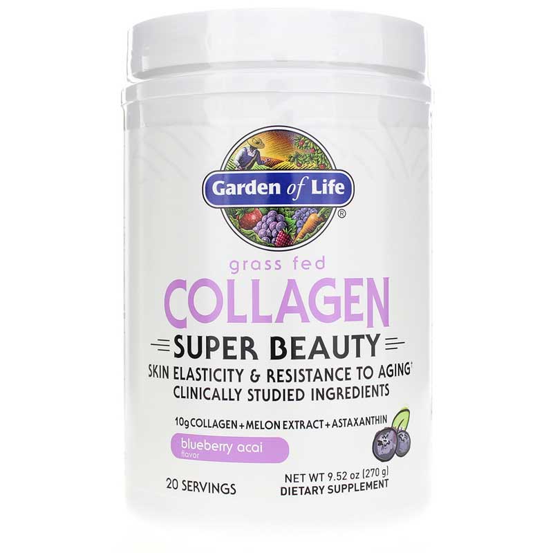 Garden of Life Collagen Super Beauty Blueberry Acai 9.52 Oz