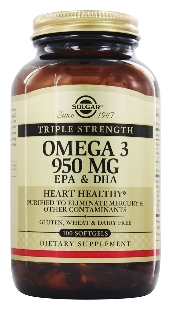Solgar - Triple Strength Omega 3 EPA & DHA 950 mg. - 100 Softgels