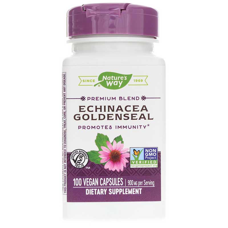 Natures Way Echinacea Goldenseal Premium Blend 100 Vegan Capsules