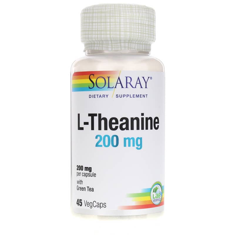 Solaray L-Theanine 200 Mg with Green Tea 45 Veg Capsules