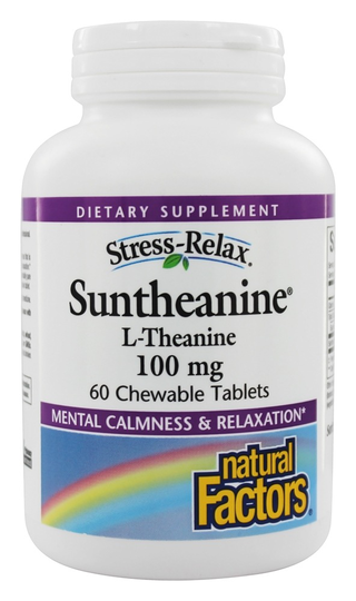 Natural Factors - Stress-Relax Suntheanine L-Theanine - 60 Chewable Tablets