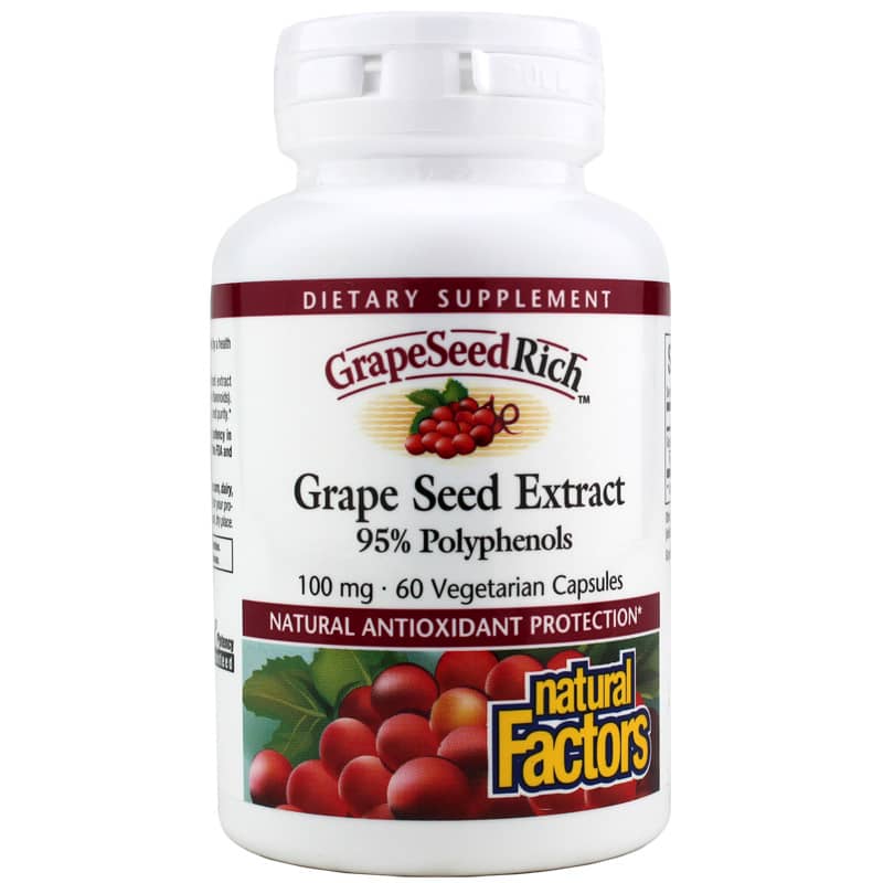 Natural Factors GrapeSeedRich Grape Seed Extract 100 Mg 60 Veg Capsules