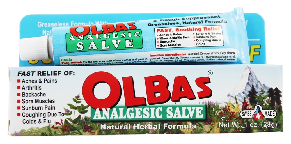 Olbas - Analgesic Salve Natural Herbal Formula Pain Relieving Cream - 1 oz.