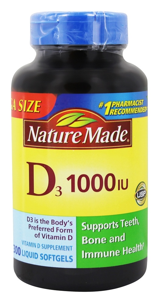 Nature Made - Vitamin D3 1000 IU - 300 Liquid Softgels