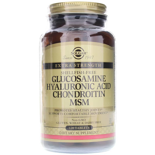 Solgar Glucosamine Hyaluronic Acid Chondroitin MSM Extra Strength 120 Tablets