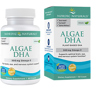 Algae DHA - Plant Based Omega-3 - Supports Optimal Brain, Eye & Nervous System Function - 500 MG (60 Softgels)