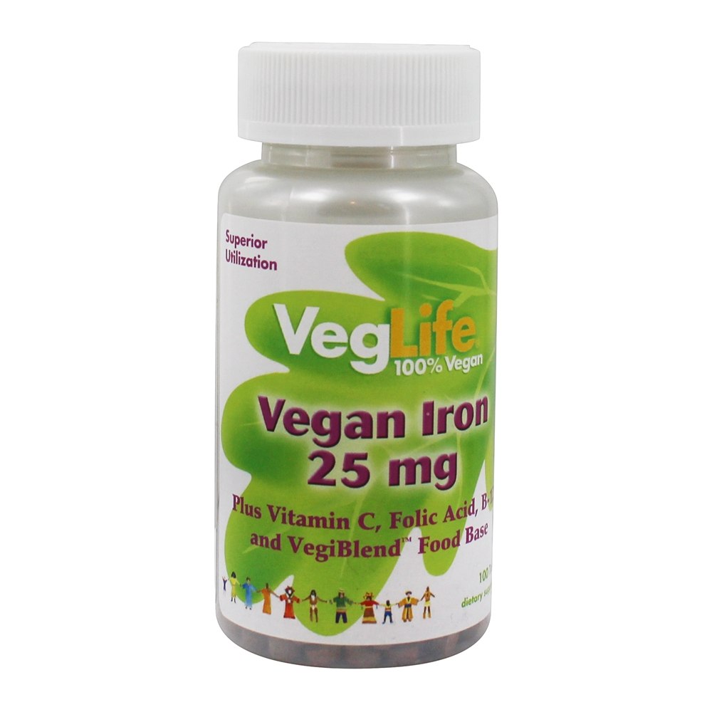 VegLife - Vegan Iron 25 mg. - 100 Tablets