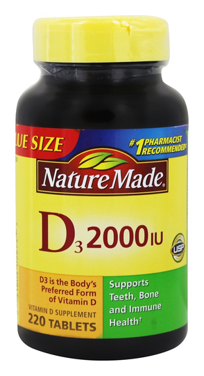 Nature Made - Vitamin D3 2000 IU - 220 Tablets