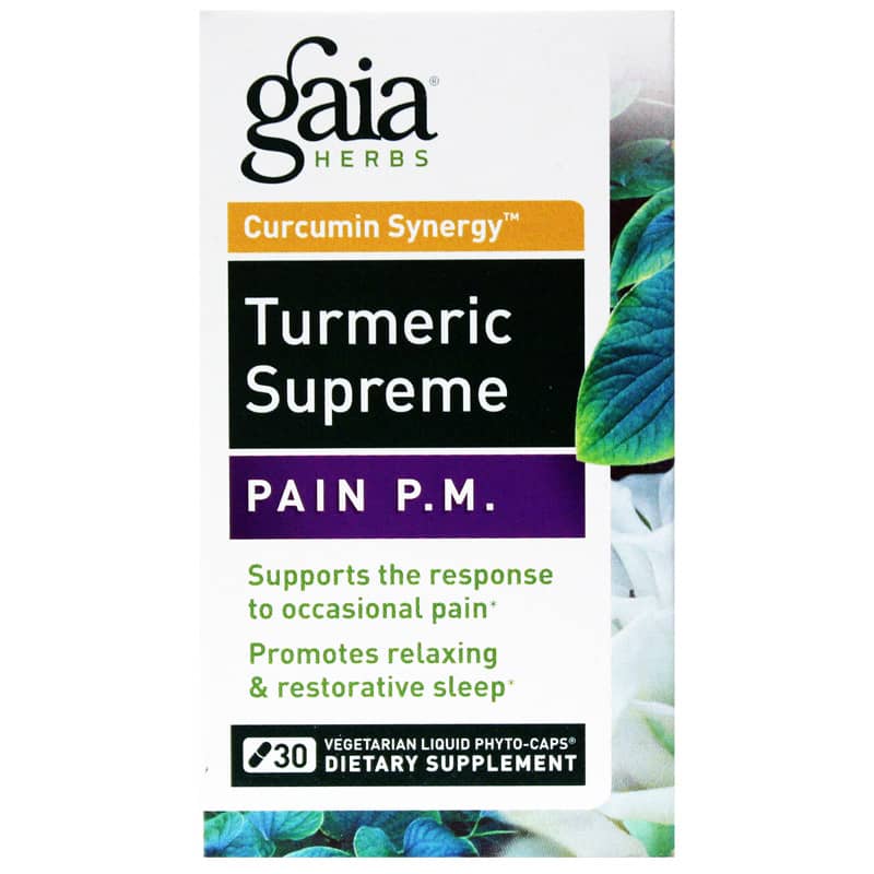 Gaia Herbs Turmeric Supreme Pain PM 30 Liquid Phyto Caps