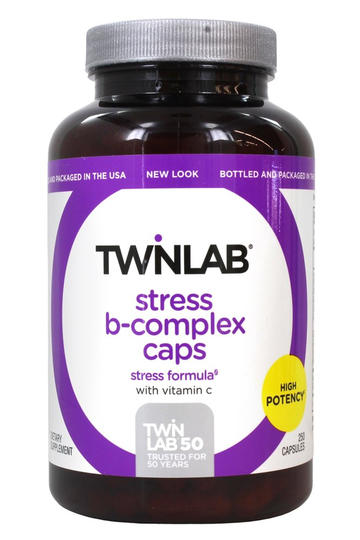 Twinlab - Stress B-Complex High-Potency Caps with Vitamin C - 250 Capsules