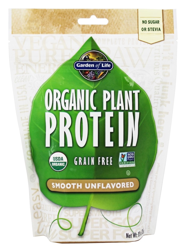 Garden of Life - Organic Plant Protein Grain Free Smooth Unflavored - 8 oz.