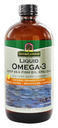 Nature's Answer - Liquid Omega-3 Deep Sea Fish Oil EPA/DHA Natural Orange Flavor - 16 fl. oz.