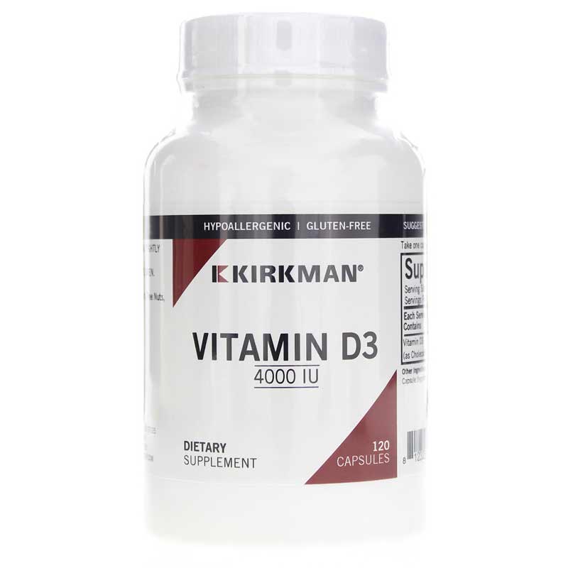 Kirkman Vitamin D-3 4000 IU Capsules 120 Capsules