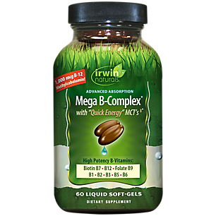 Mega B-Complex with Quick Energy MCT's & High Potency B Vitamins (60 Liquid Softgels)