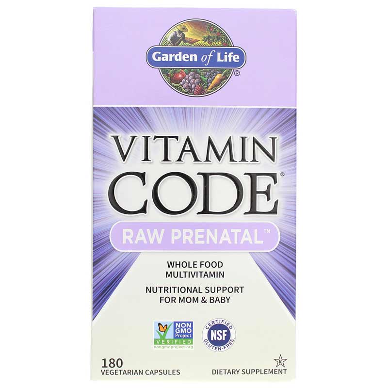 Garden of Life Vitamin Code Raw Prenatal Multivitamin 180 Veg Capsules