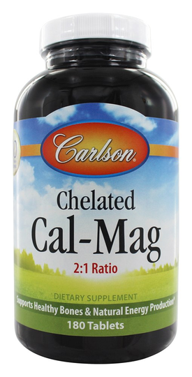 Carlson Labs - Chelated Cal-Mag 21 Ratio - 180 Tablets