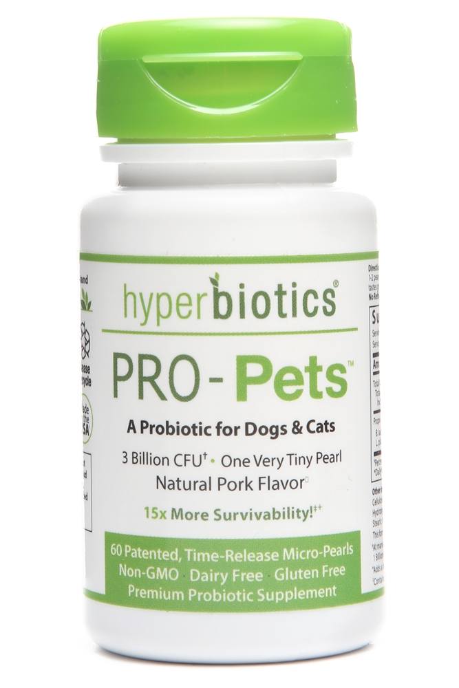 Hyperbiotics - PRO-Pets Probiotics for Dogs & Cats Natural Beef Flavor 3 Billion CFU - 60 Micro-Pearls