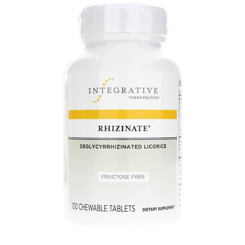 Integrative Therapeutics Rhizinate Deglycyrrhizinated Licorice Fructose Free 100 Chewable Tablets