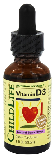 Child Life Essentials - Vitamin D3 Liquid Drops Mixed Berry Flavor 500 IU - 1 fl. oz.
