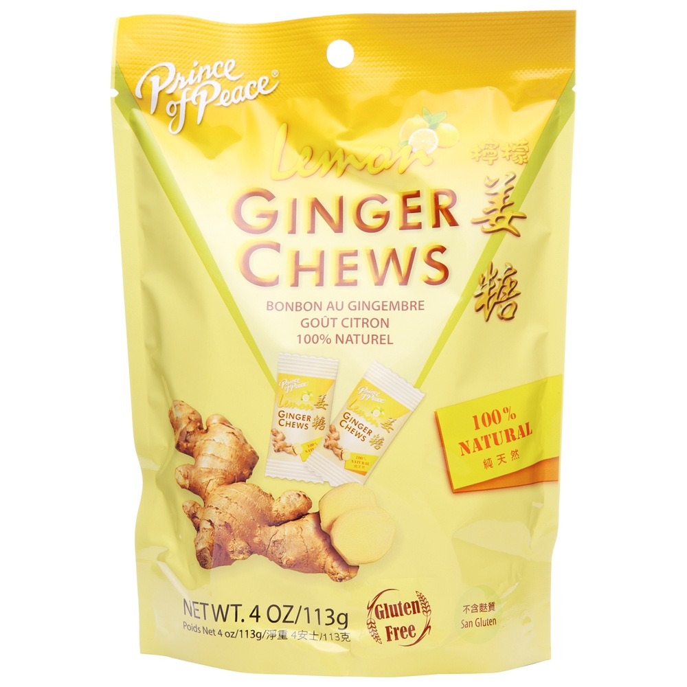 Prince of Peace - Ginger Chews 100 Natural Lemon - 4 oz.
