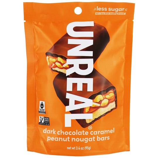 UNREAL - Dark Chocolate Nougat Bars Caramel Peanut - 3.4 oz.