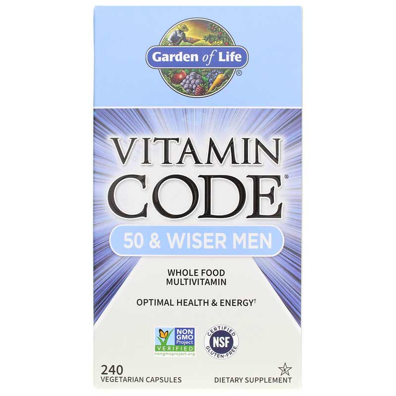 Garden of Life Vitamin Code 50 & Wiser Men Multivitamin 240 Veg Capsules