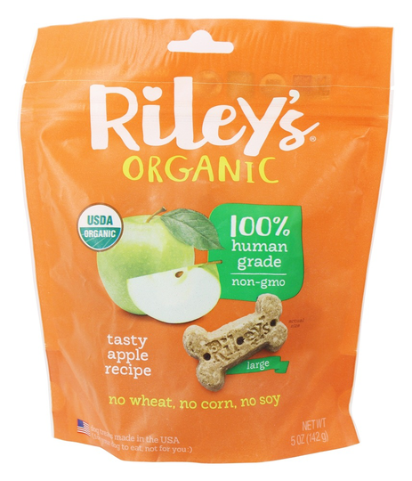 Riley's Organics - Organic Large Bone Dog Treats Apple Recipe - 5 oz.
