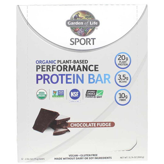 Garden of Life Sport Organic Plant-Based Performance Protein Bar 12 Bars