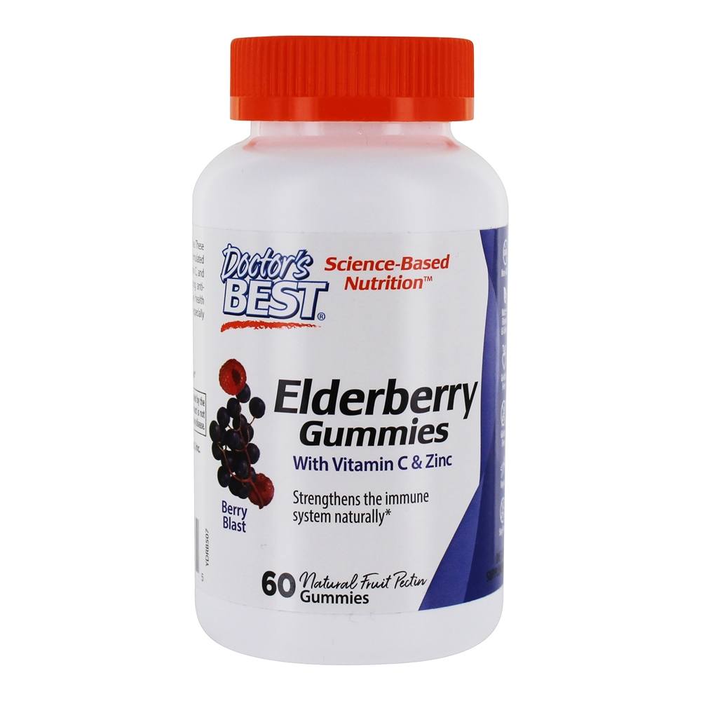 Doctor's Best - Elderberry with Vitamin C & Zinc Gummies Berry Blast - 60 Gummies