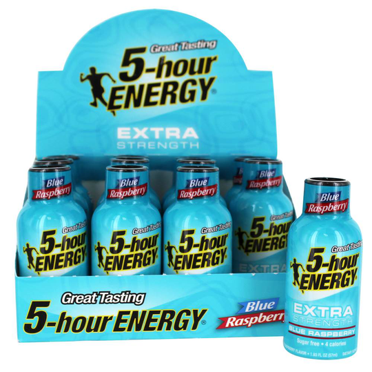 5-Hour Energy - Energy Shot Extra Strength Box Blue Raspberry - 12 Bottle(s)