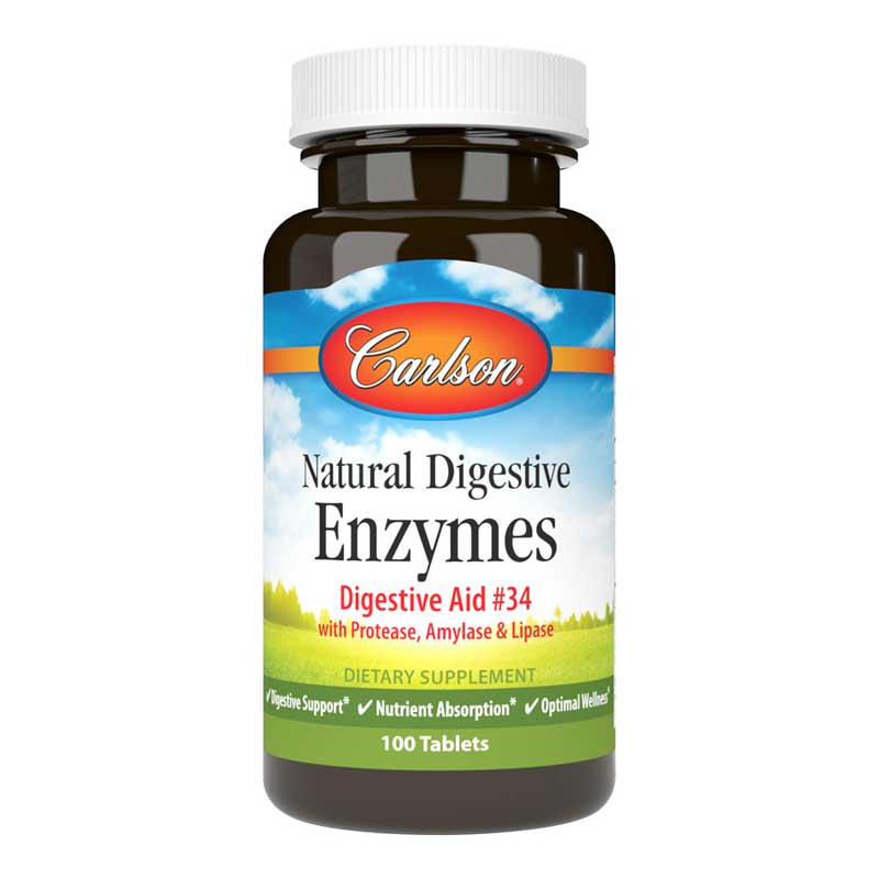 Carlson Labs Natural Digestive Enzymes 100 Tablets