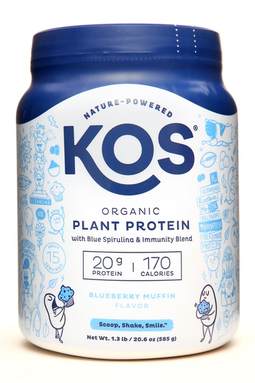 KOS - Organic Plant Protein Powder 15 Servings Blueberry Muffin - 1.4 lbs.