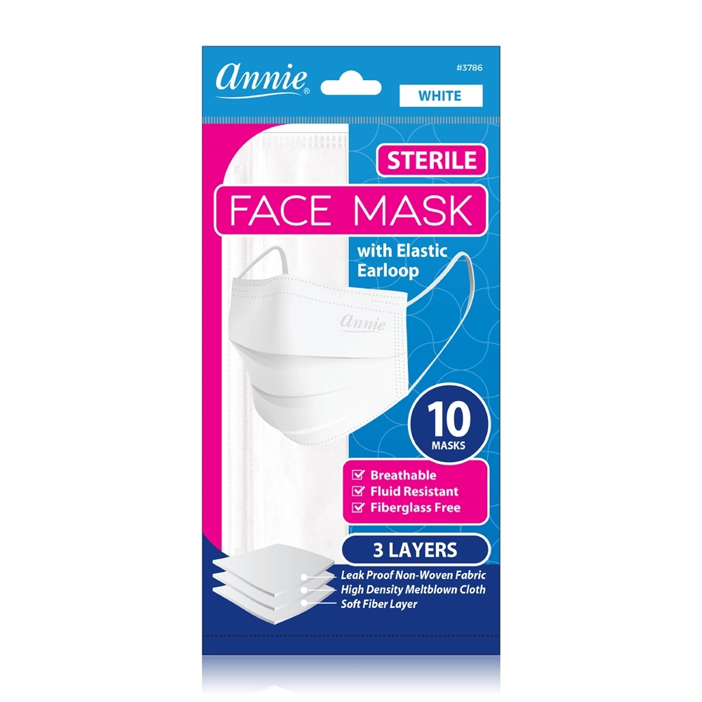 Annie - Sterile Face Mask with Elastic Earloop White - 10 Mask(s)