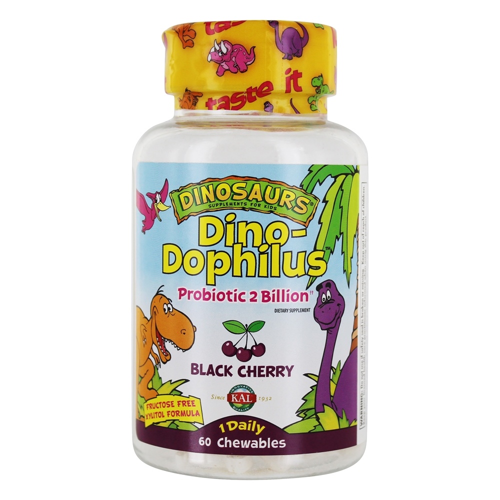 Kal - Dinosaurs DinoDophilus Probiotic For Kids 2 Billion CFU - 60 Chewable Tablets