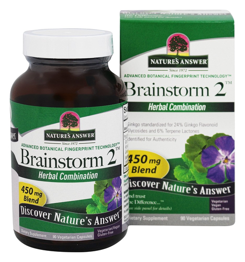 Nature's Answer - Brainstorm 2 Herbal Combination 450 mg. - 90 Vegetarian Capsules