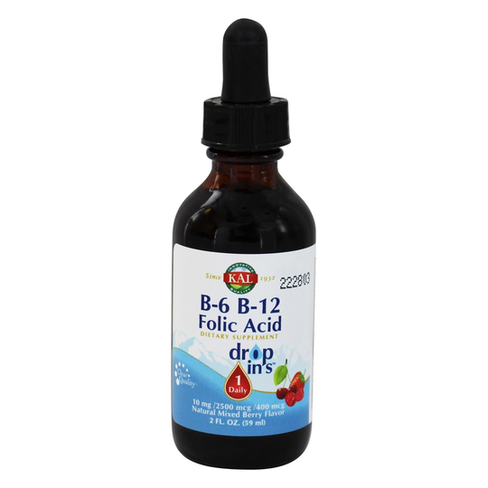 Kal - Vitamins B6 & B12 Folic Acid Drop Ins Mixed Berry Flavor - 2 fl. oz.