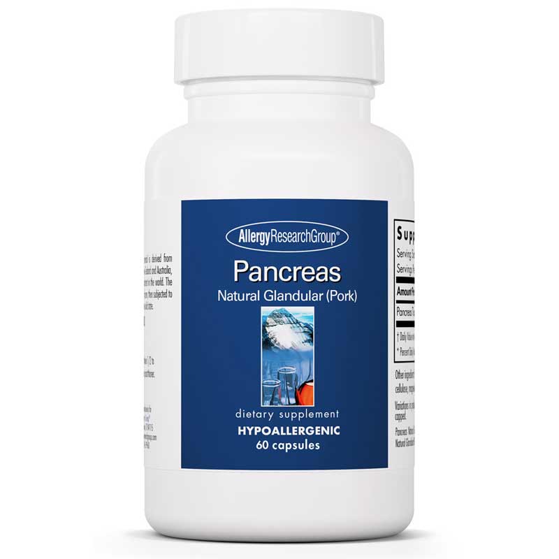 Allergy Research Group Pancreas Natural Glandular Pork 60 Veg Capsules