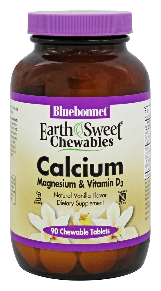 Bluebonnet Nutrition - EarthSweet Chewables Calcium Magnesium & Vitamin D3 Natural Vanilla - 90 Chewable Tablets