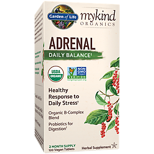 mykind Organics Adrenal Daily Balance - Organic Vitamin B-Complex Blend (120 Vegan Tablets)