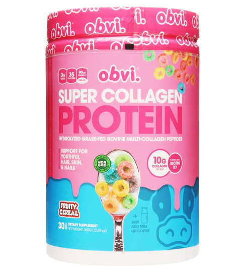 Obvi - Super Collagen Protein Powder 30 Servings Fruity Cereal - 12.69 oz.
