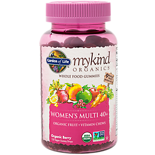 mykind Organics Whole Food Gummy Multivitamin for Women 40+ - Organic Berry (120 Vegan Gummies)