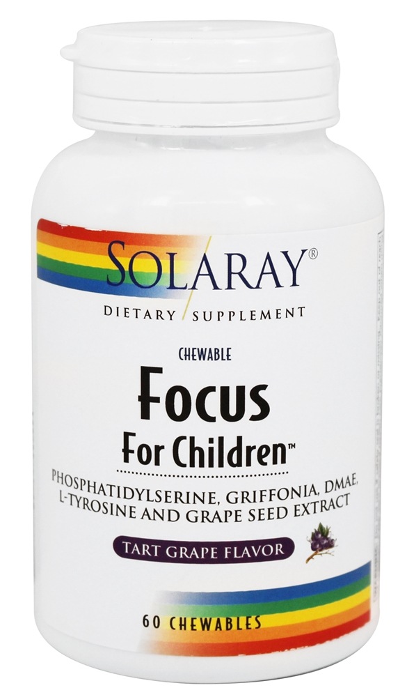 Solaray - Focus For Children Tart Grape Flavor - 60 Chewables