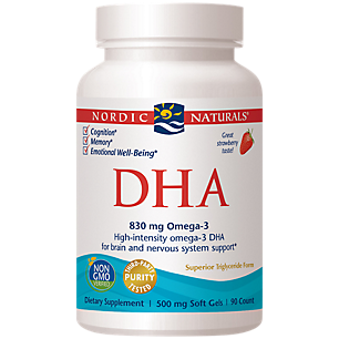 DHA - Healthy Brain & Nervous System Support - 830 MG Omega-3s - Strawberry (90 Softgels)