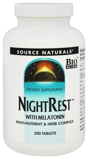 Source Naturals - NightRest With Melatonin - 200 Tablets