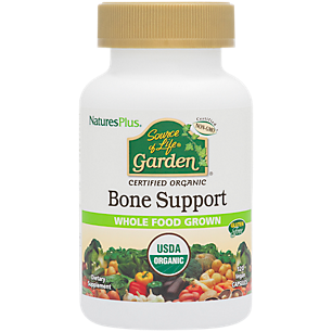 Source of Life Garden Bone Support - Organic Whole Food Calcium, Magnesium, Vitamin D3 & K2 (120 Vegetarian Capsules)