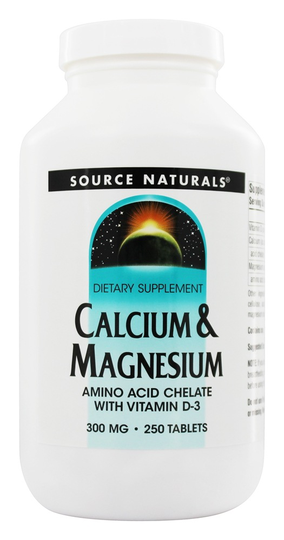 Source Naturals - Calcium & Magnesium Amino Acid Chelate With Vitamin D3 300 mg. - 250 Tablets