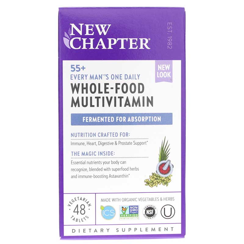 New Chapter Every Mans One Daily Multi 55+ 48 Veg Tablets