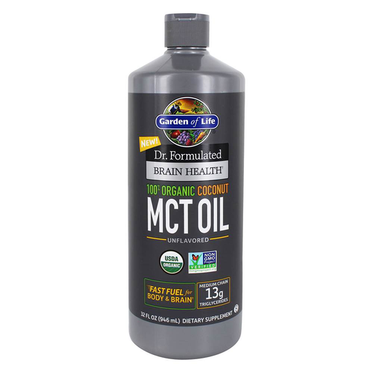 Garden of Life - Dr. Formulated Brain Health 100 Organic Coconut MCT Oil Unflavored - 32 fl. oz.