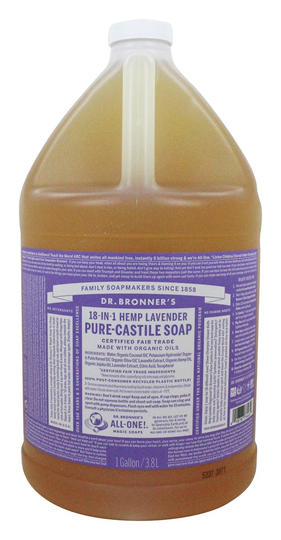 Dr. Bronners - 18-in-1 Hemp Pure Castile Liquid Soap Lavender - 128 fl. oz. - 1 Gallon