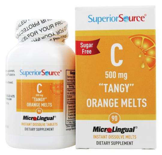 Superior Source - Vitamin C Melts Tangy Orange 500 mg. - 90 Quick Dissolve Tablets
